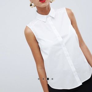 ASOS DESIGN sleeveless shirt in stretch cotton